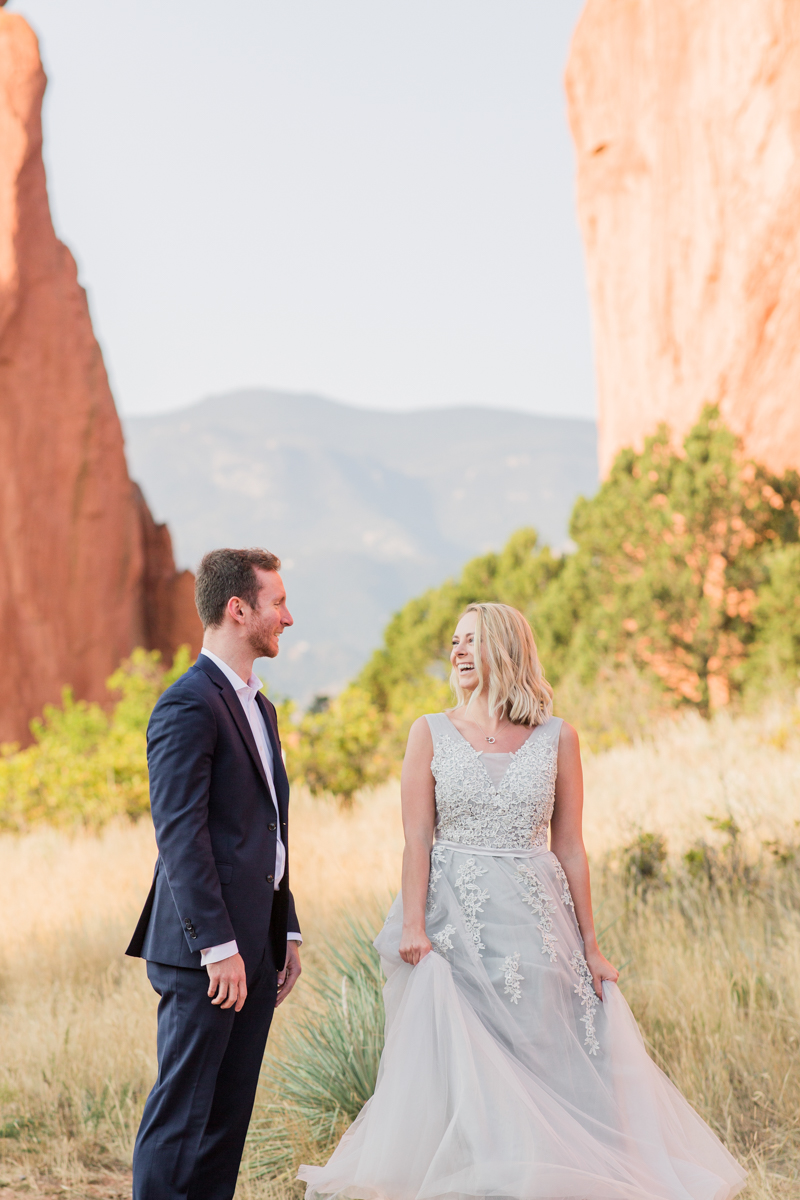 red rock elopement engagement photos