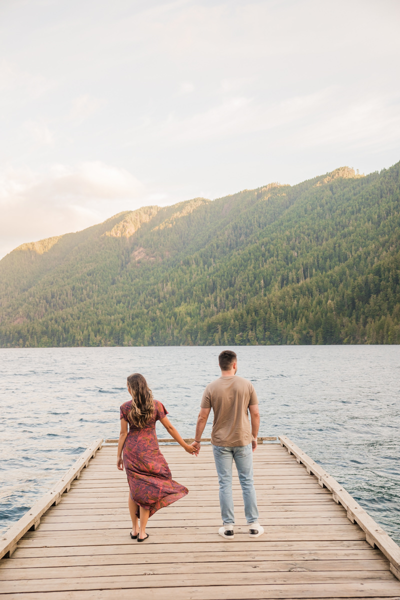 Olympic National Park Washington Engagement Photos | Lake Crescent