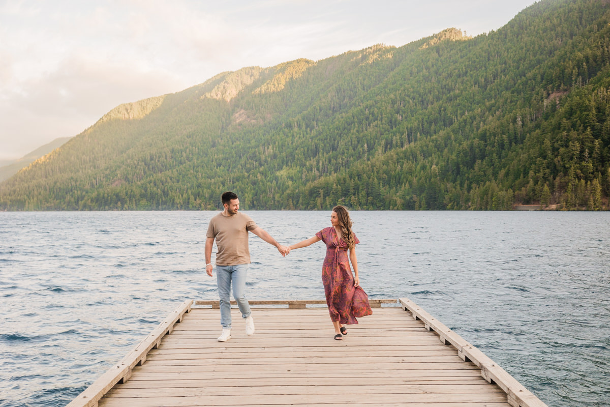 Olympic National Park Washington Engagement Photos | Lake Crescent