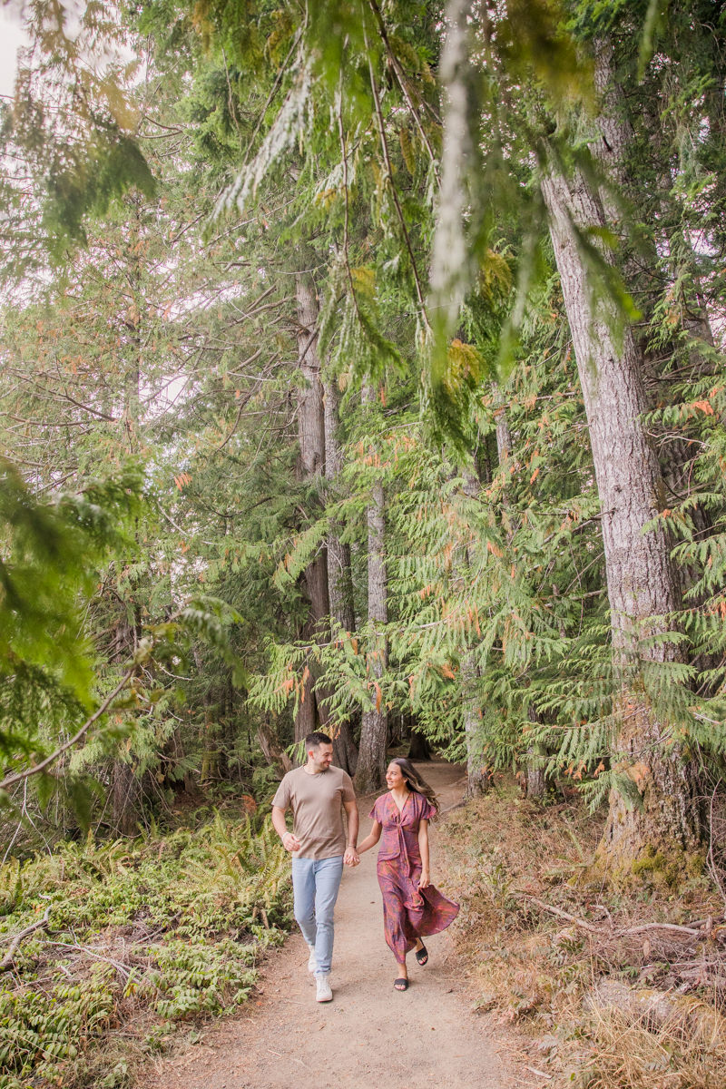 lake crescent rainforest olympic national park engagement photos