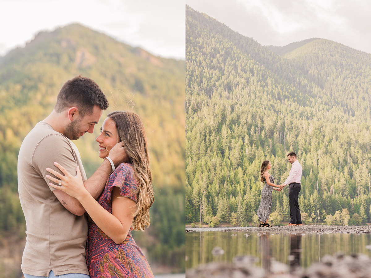 lake crescent olympic national park engagement photos