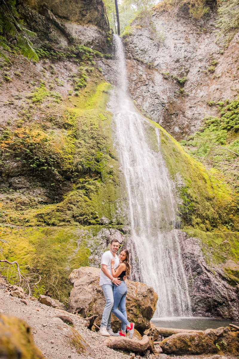marrymere falls olympic national park couples photographer