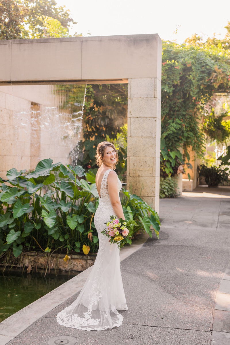 Colorful Candid Fun Bridal Wedding Dress Photo