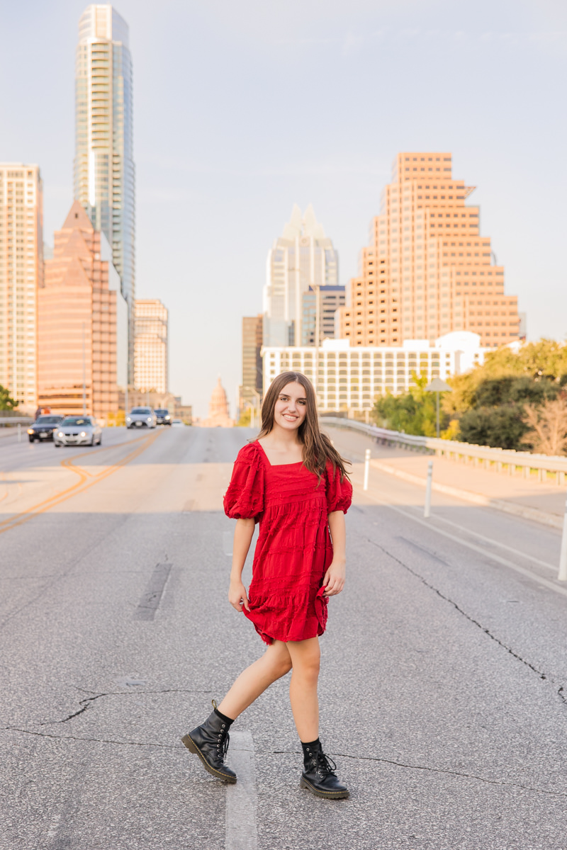 Colorful South Congress Ave. Austin Senior Photos