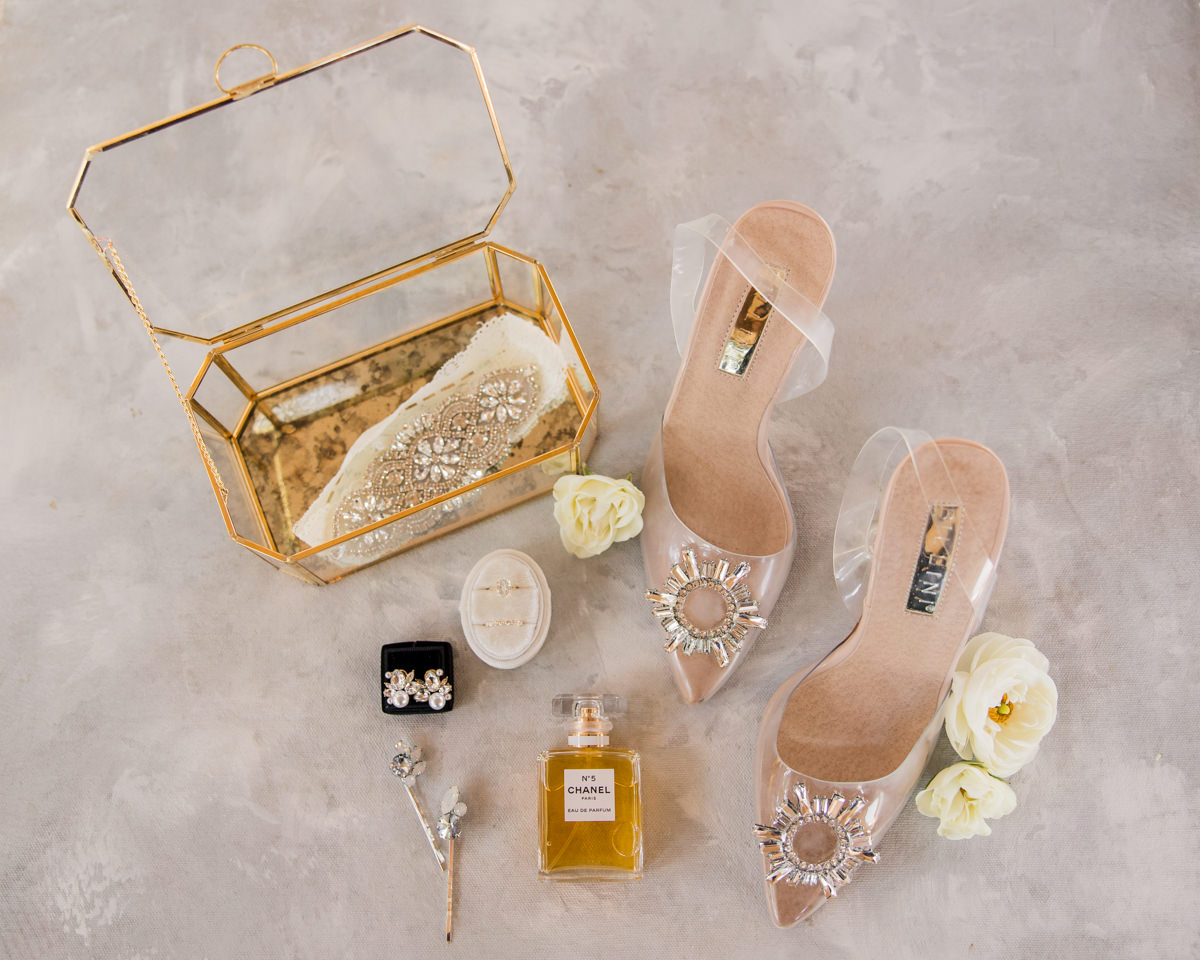Wedding decor flat lay