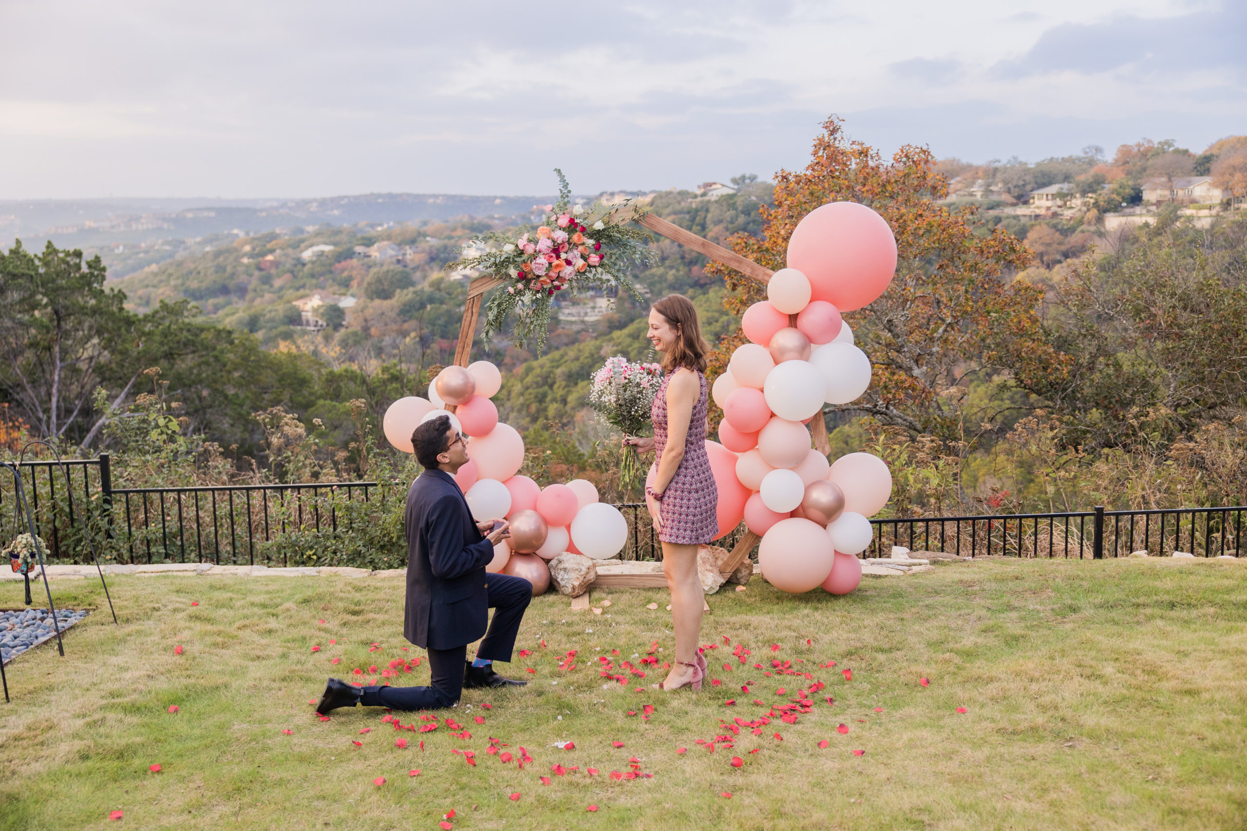 Balloon Arch Marriage Proposal Photographer Lauren Garrison