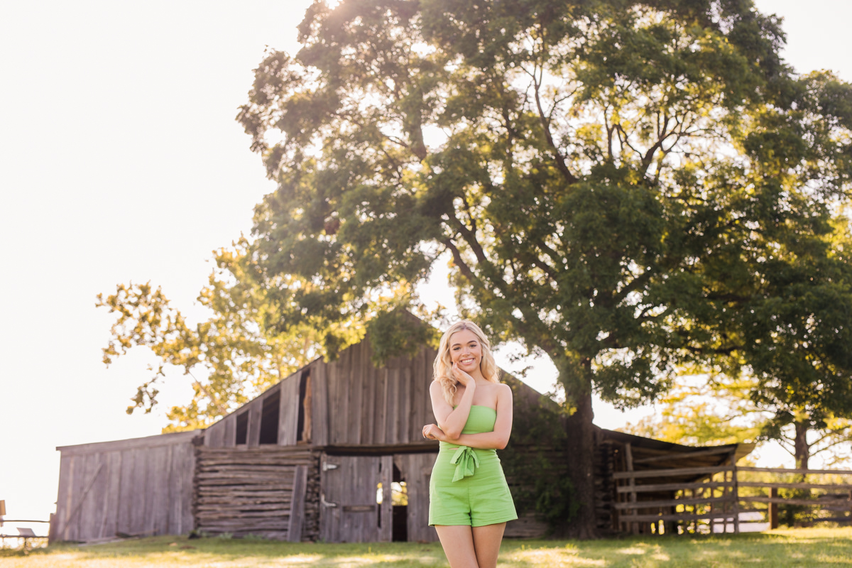 Austin Texas Outdoor High School Senior Photography, sunset barn, golden hour