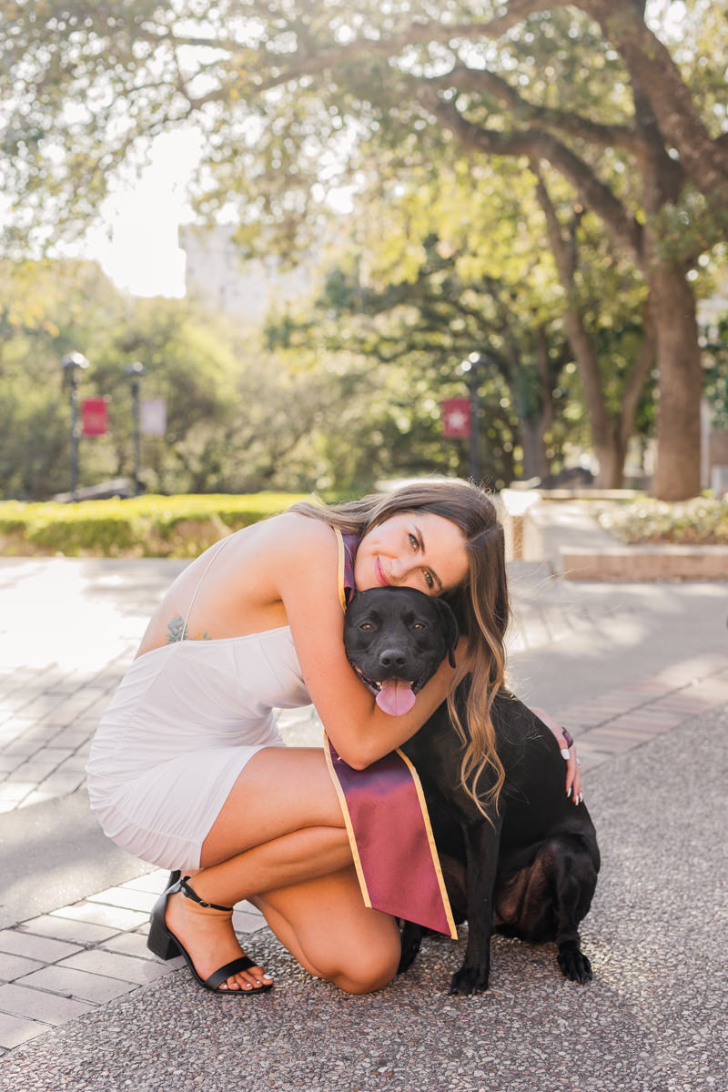 Texas State Senior Photos with dog