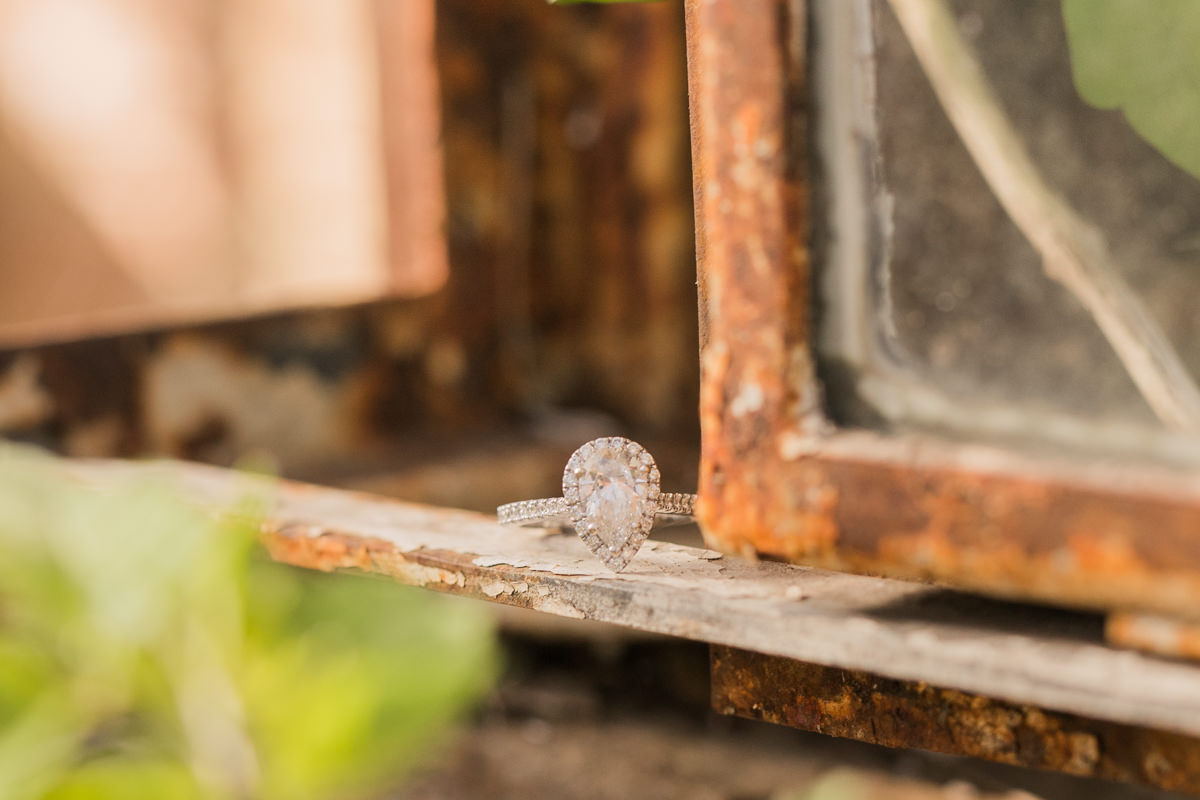 Close up engagement ring photo