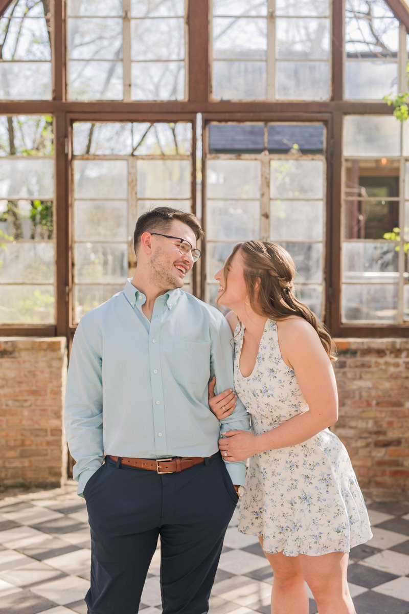 Sekrit Theater Greenhouse Engagement Photos