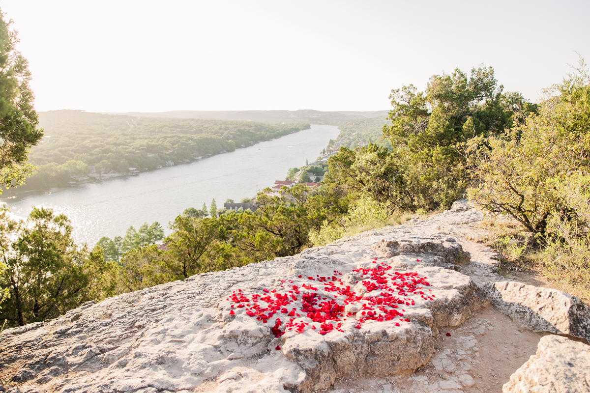 Sunset Mount Bonnell Marriage Proposal
