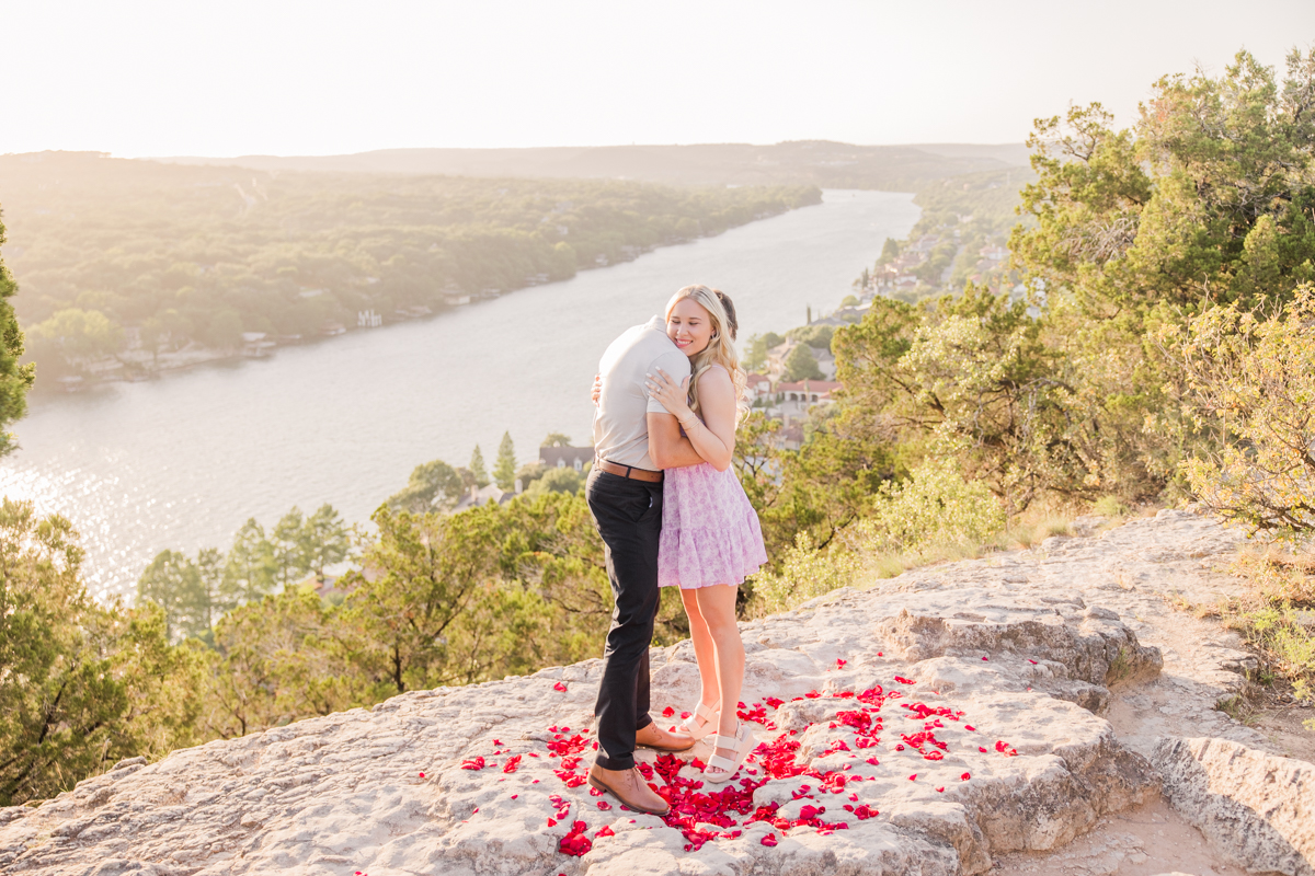 Sunset Mount Bonnell Marriage Proposal