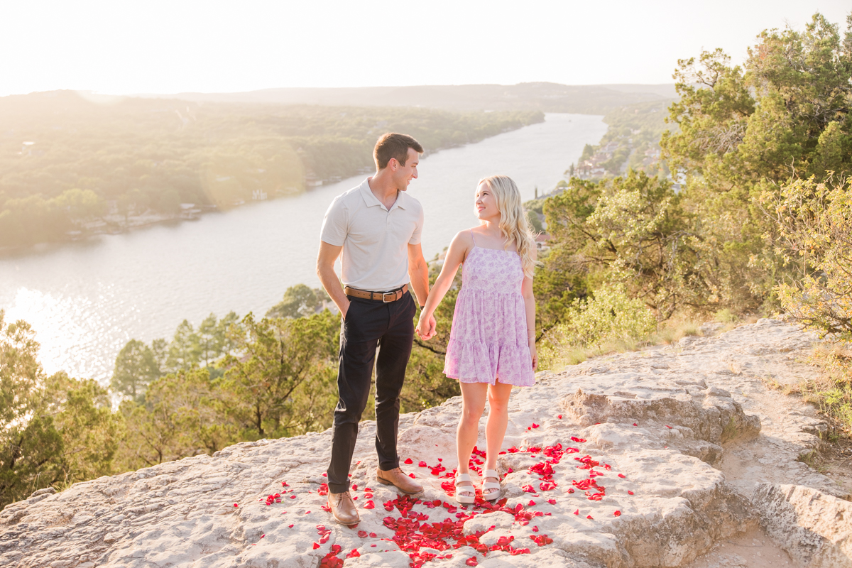 Sunset Mount Bonnell Marriage Proposal