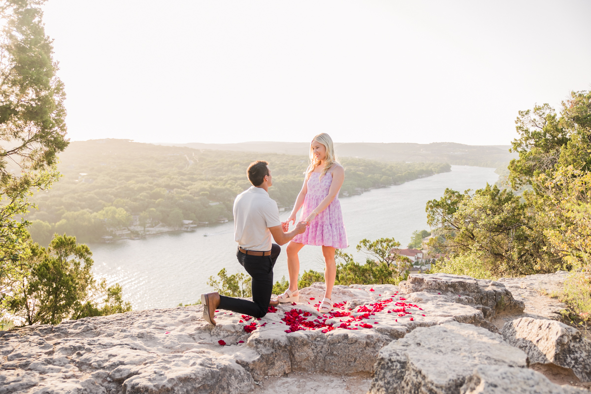 Sunset Mount Bonnell Marriage Proposal