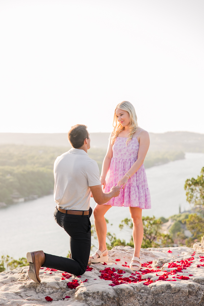 Sunset Mount Bonnell Marriage Proposal