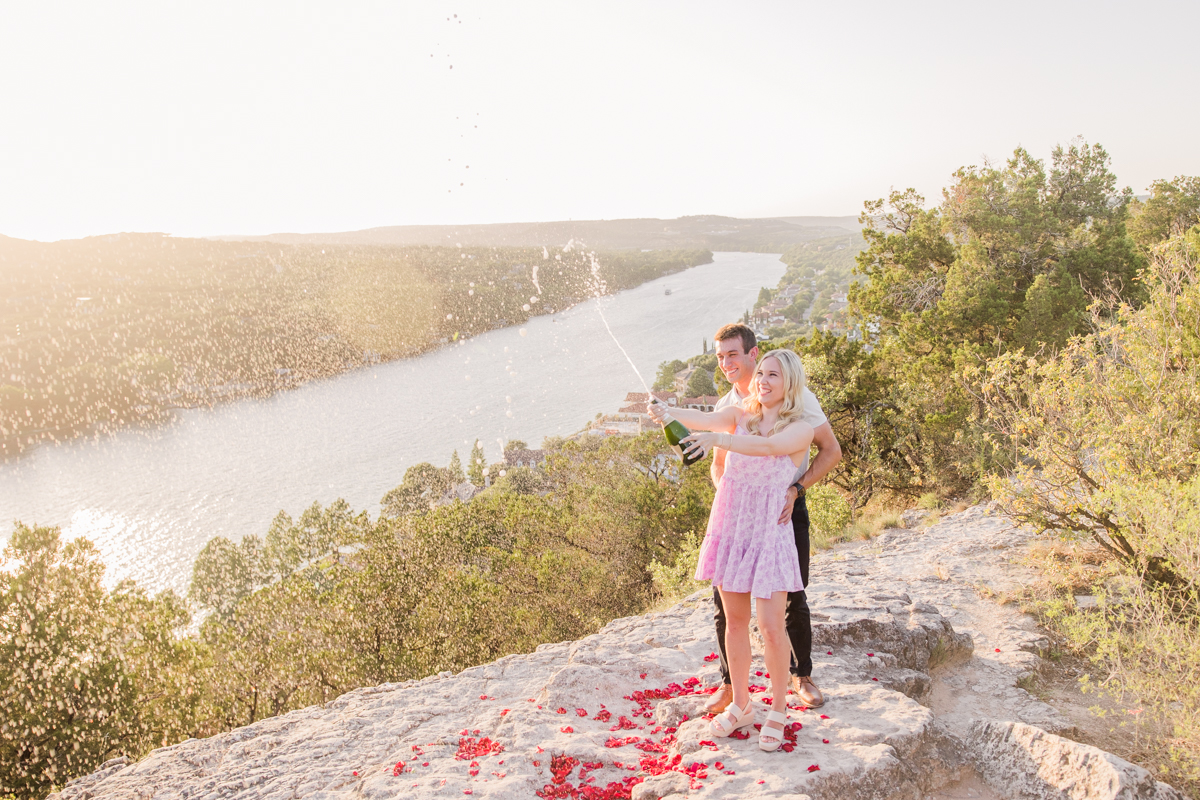 Sunset Mount Bonnell Marriage Proposal