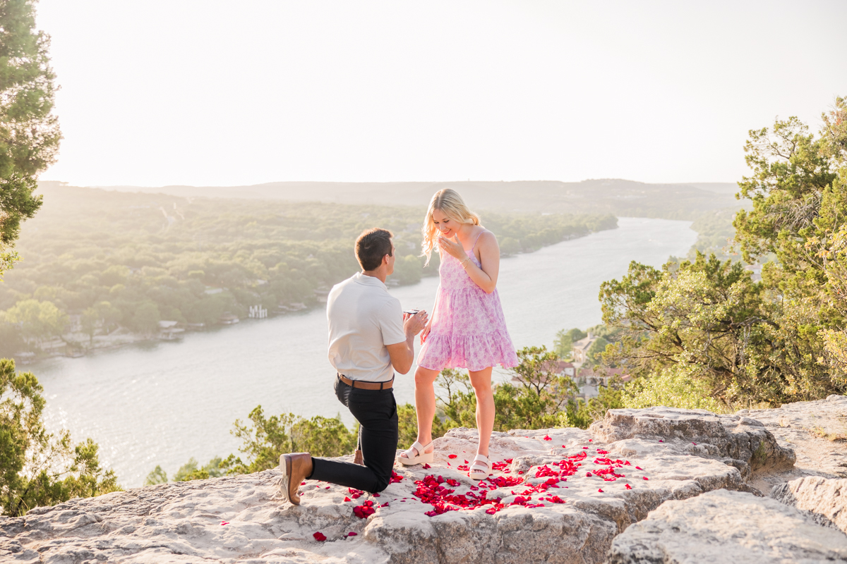 Sunset Mount Bonnell Marriage Proposal