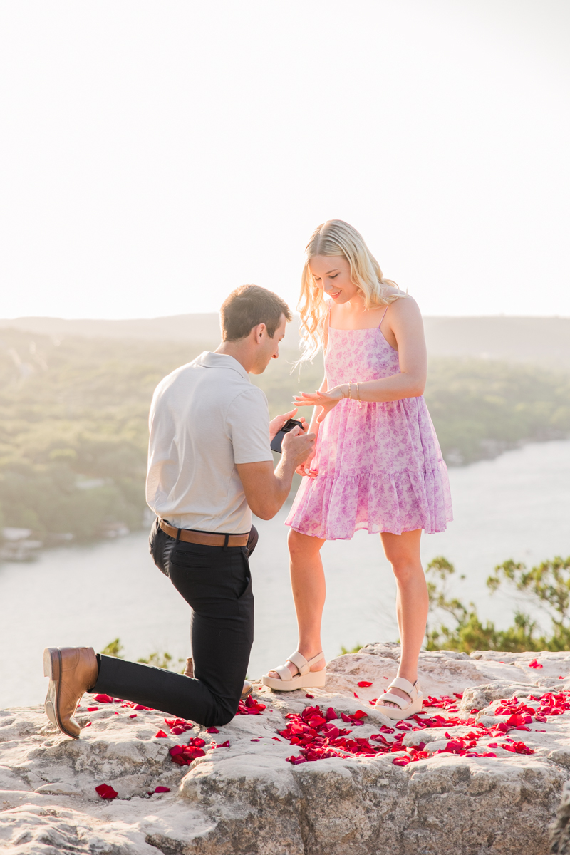 Sunset Mount Bonnell Marriage Proposal