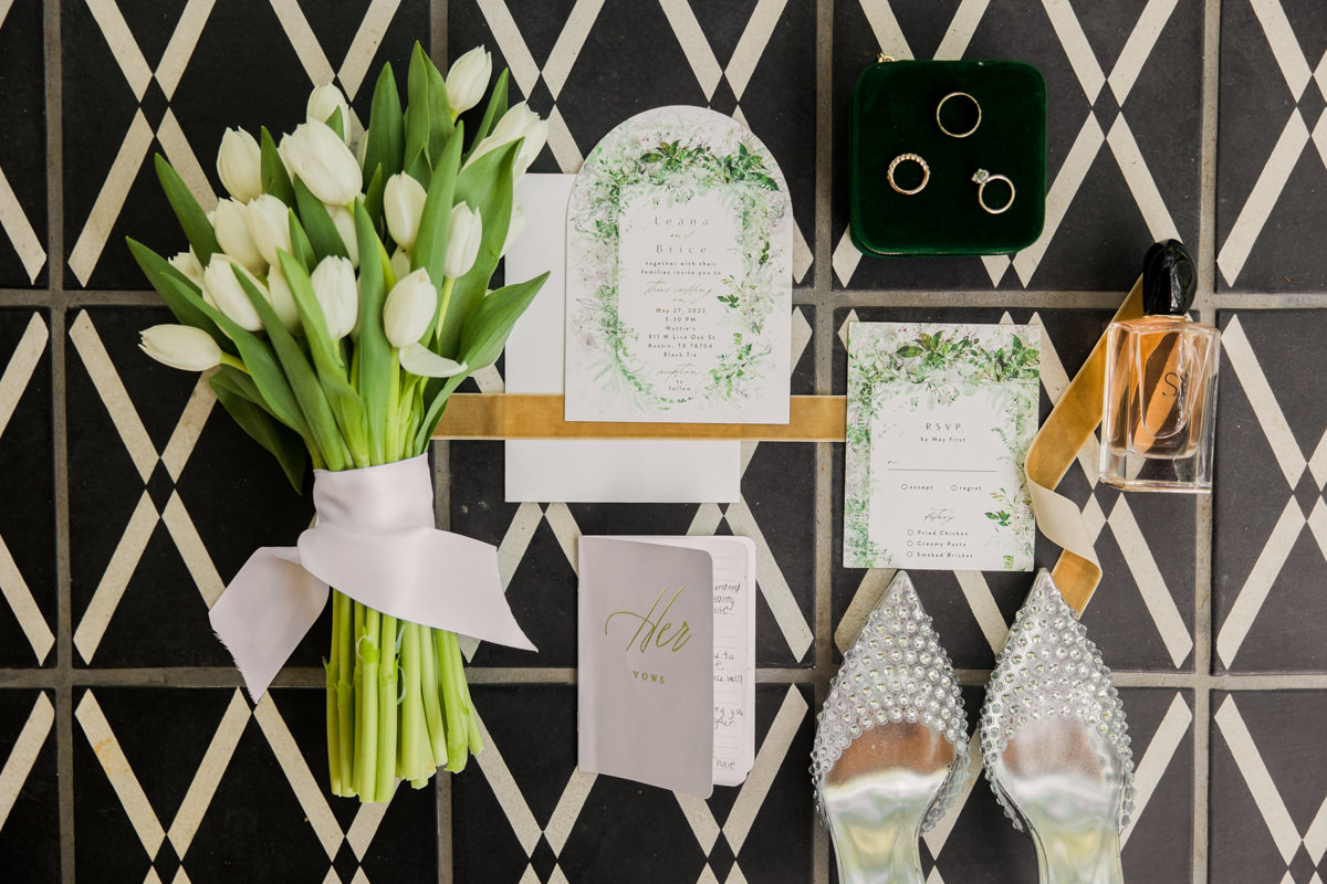 invitation flay lay