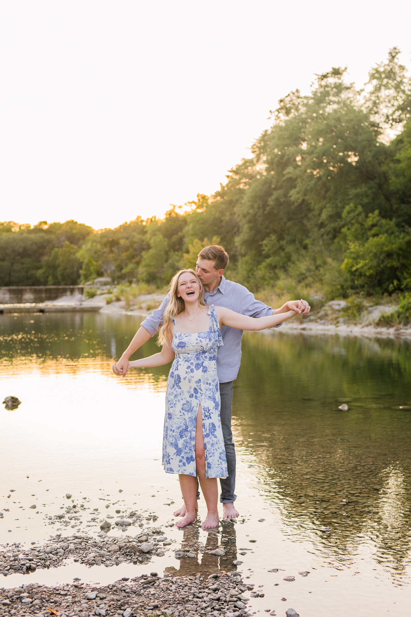 Blue Hole Georgetown Texas Engagement Photos