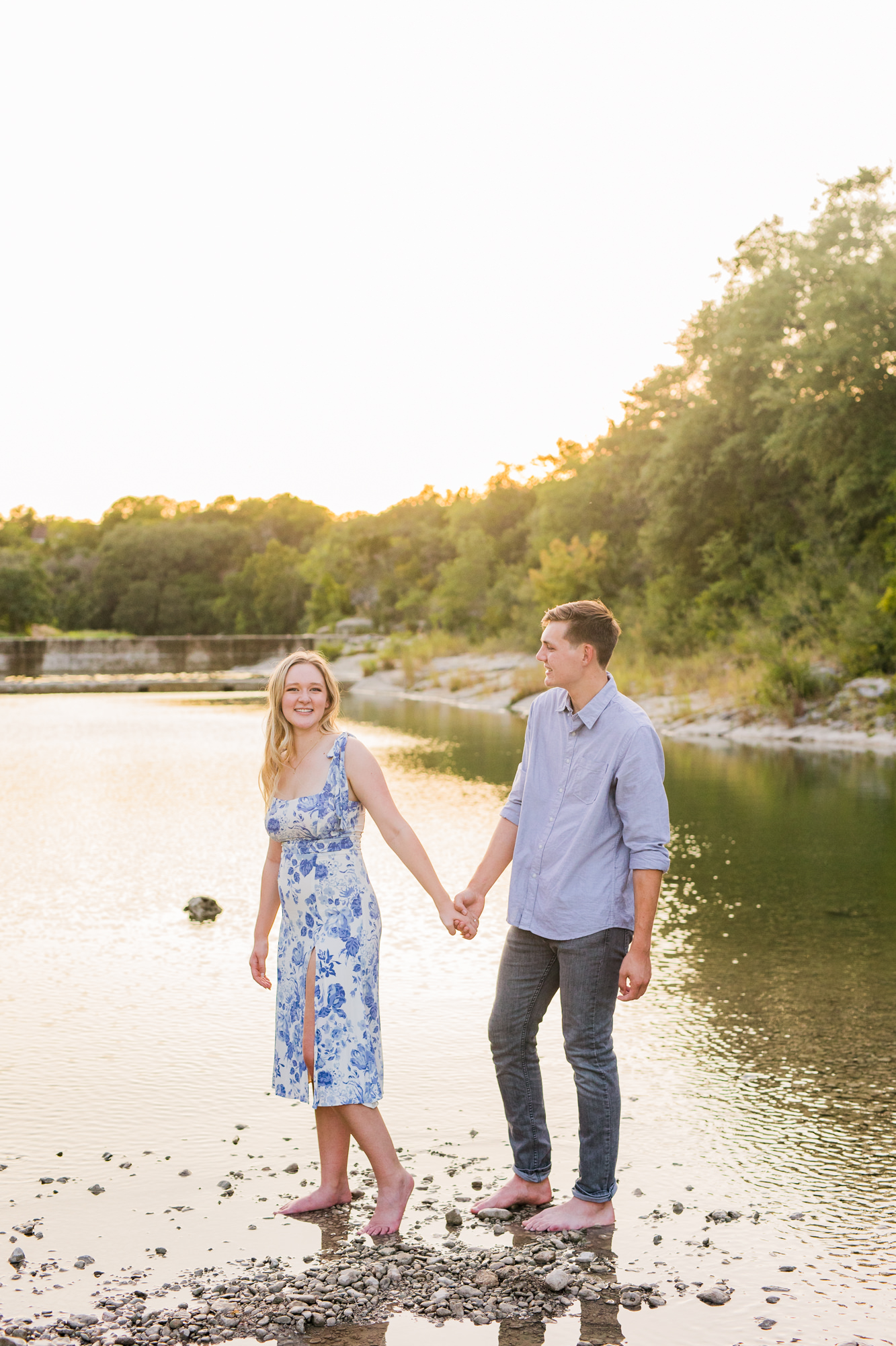 Blue Hole Georgetown Texas Engagement Photos