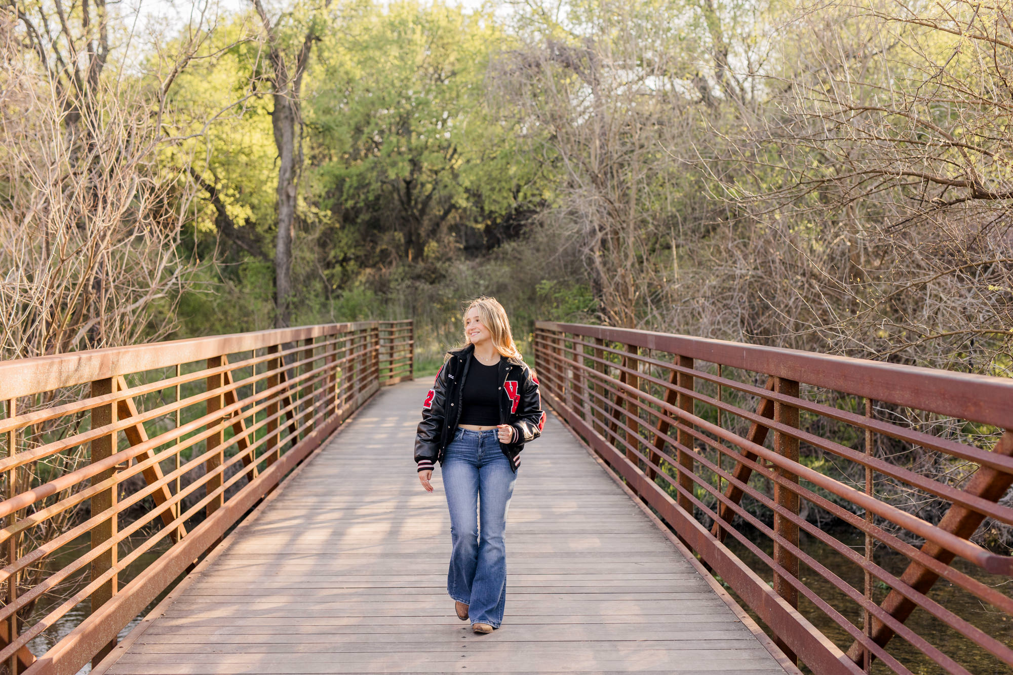 Bridge Senior Photos at Brushy Creek in Cedar Park