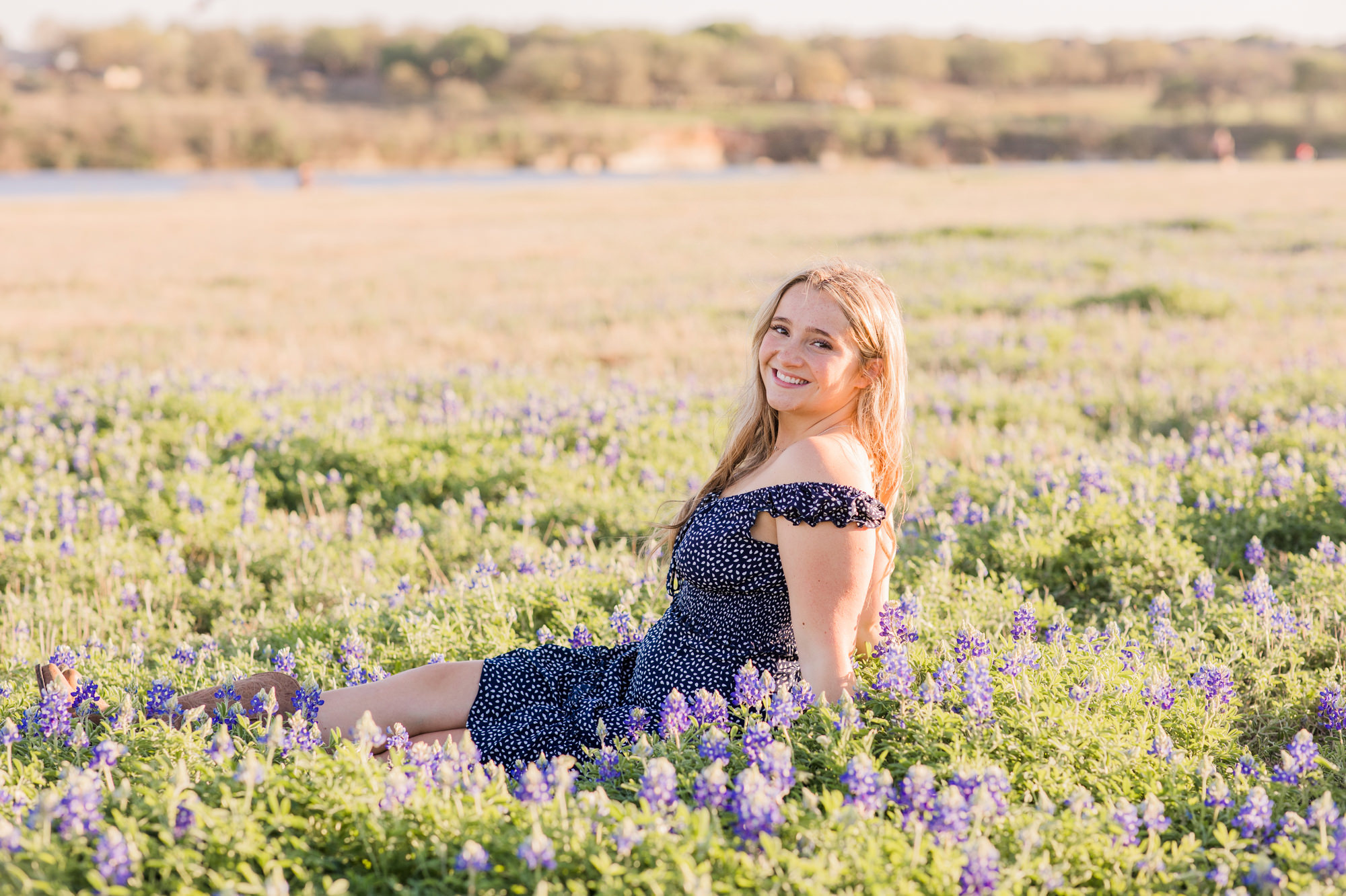 Bluebonnet Senior Photos at Brushy Creek in Cedar Park