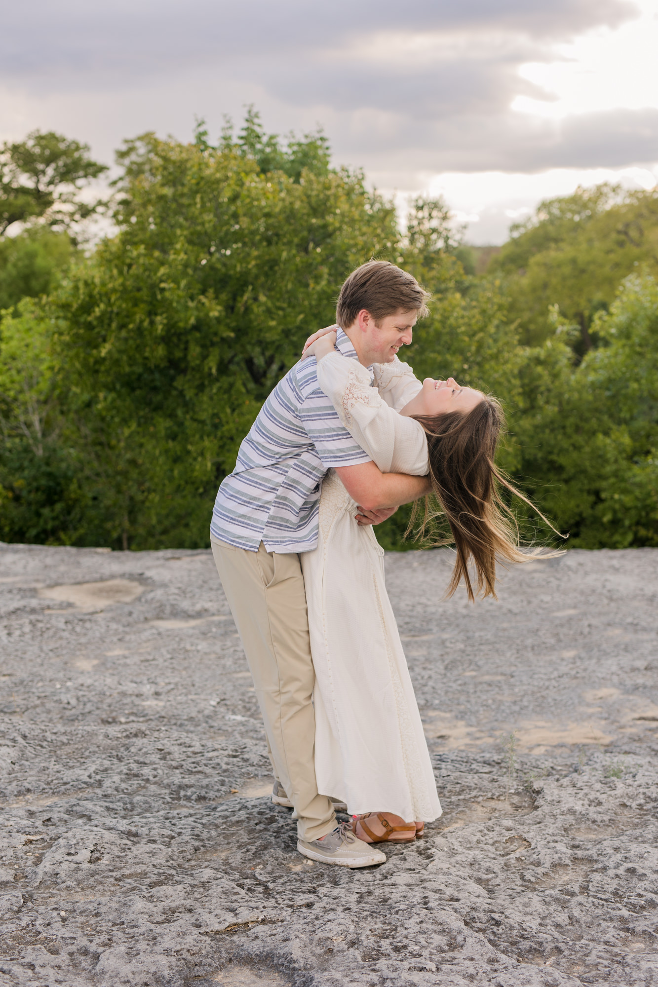 Sunset Engagement Photos at McKinney Falls State Park 