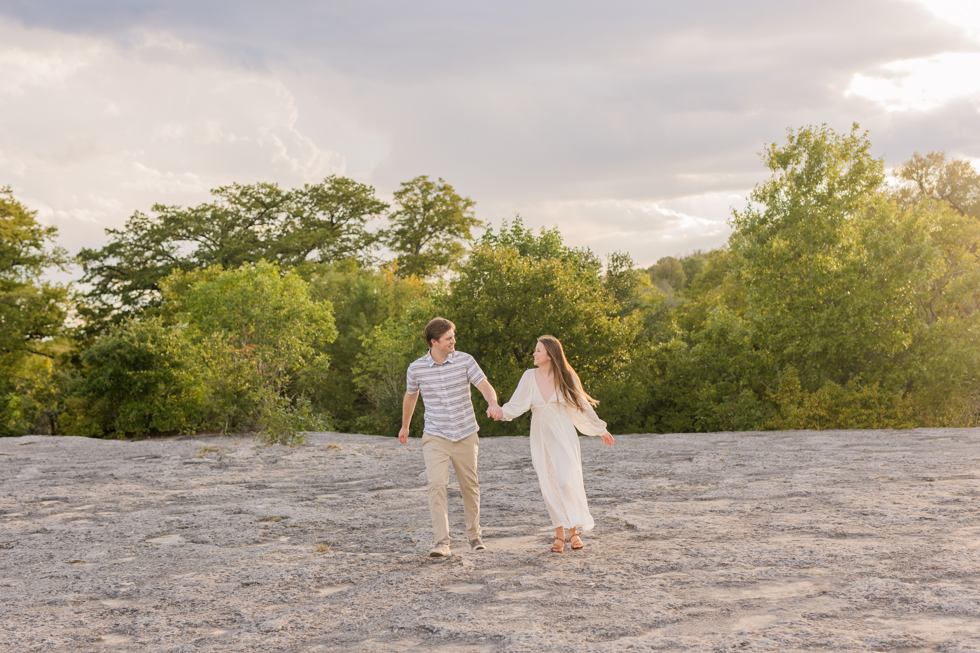 Sunset Engagement Photos at McKinney Falls State Park 