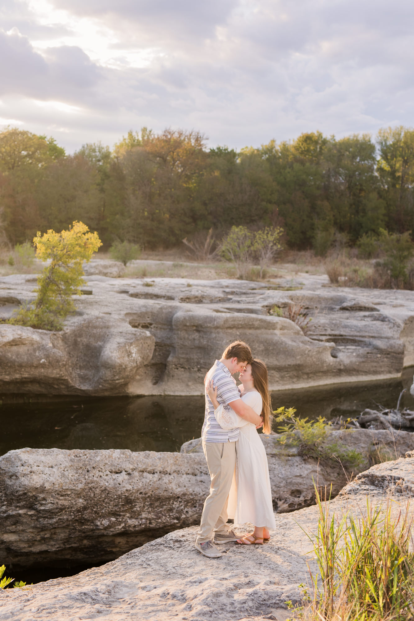 Sunset Engagement Photos at McKinney Falls State Park 
