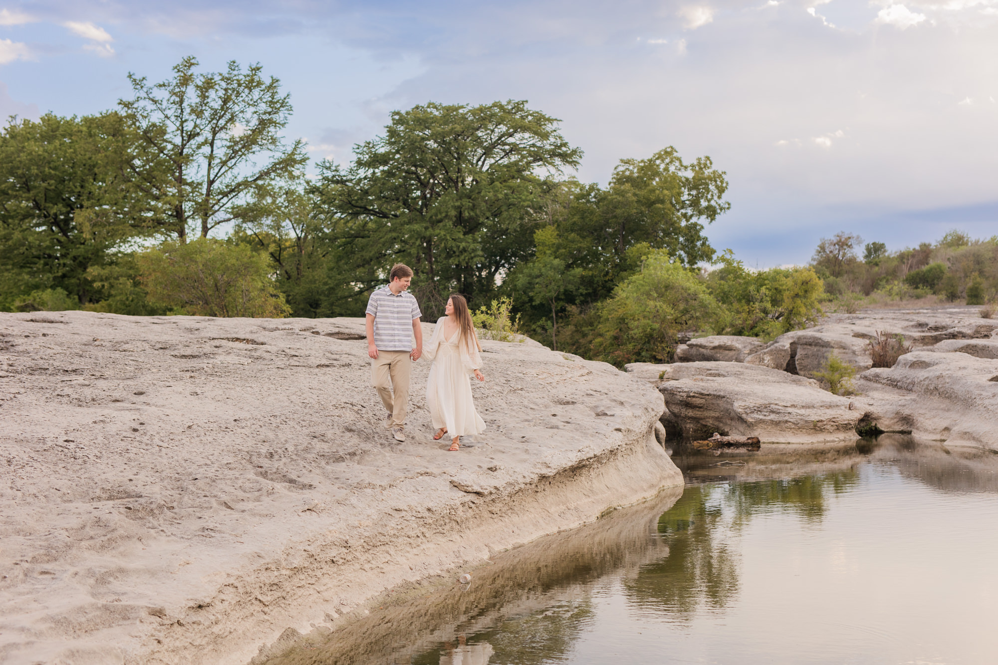 Sunset Engagement Photos at McKinney Falls State Park 