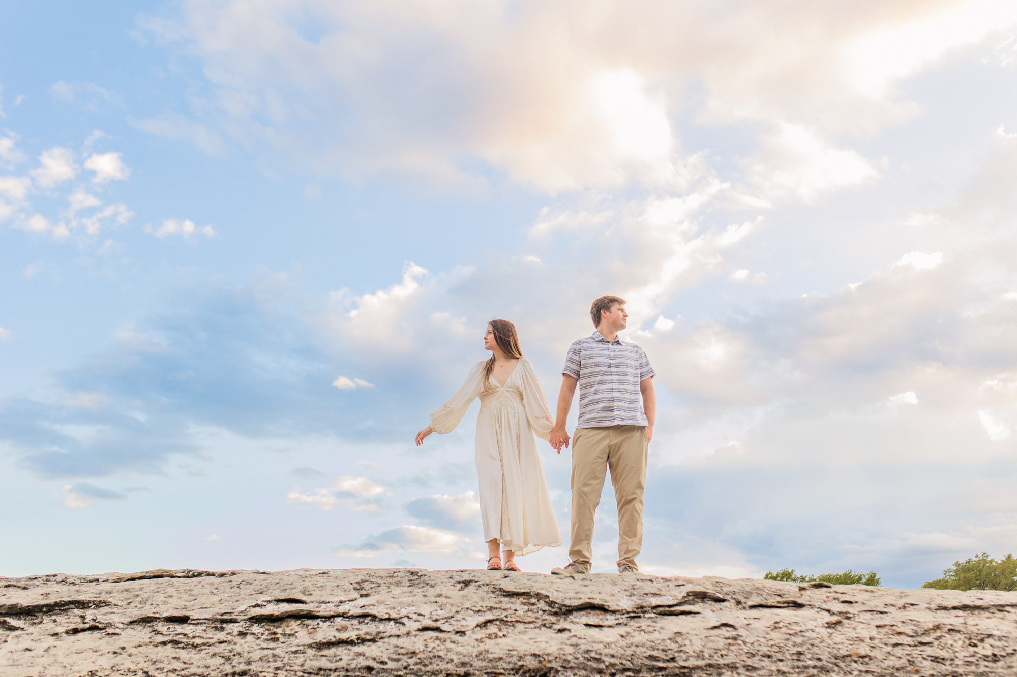 Sunset Engagement Photos at McKinney Falls State Park 