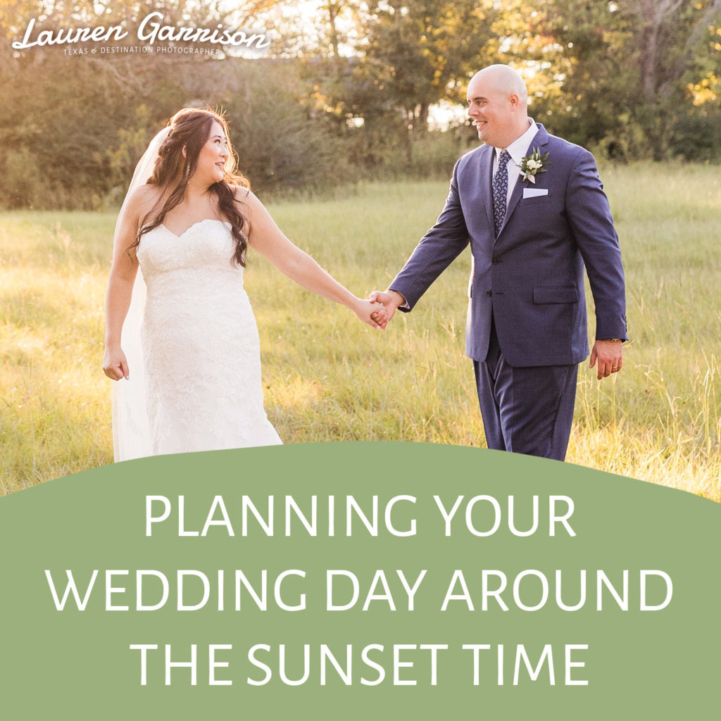Planning your wedding day around sunset