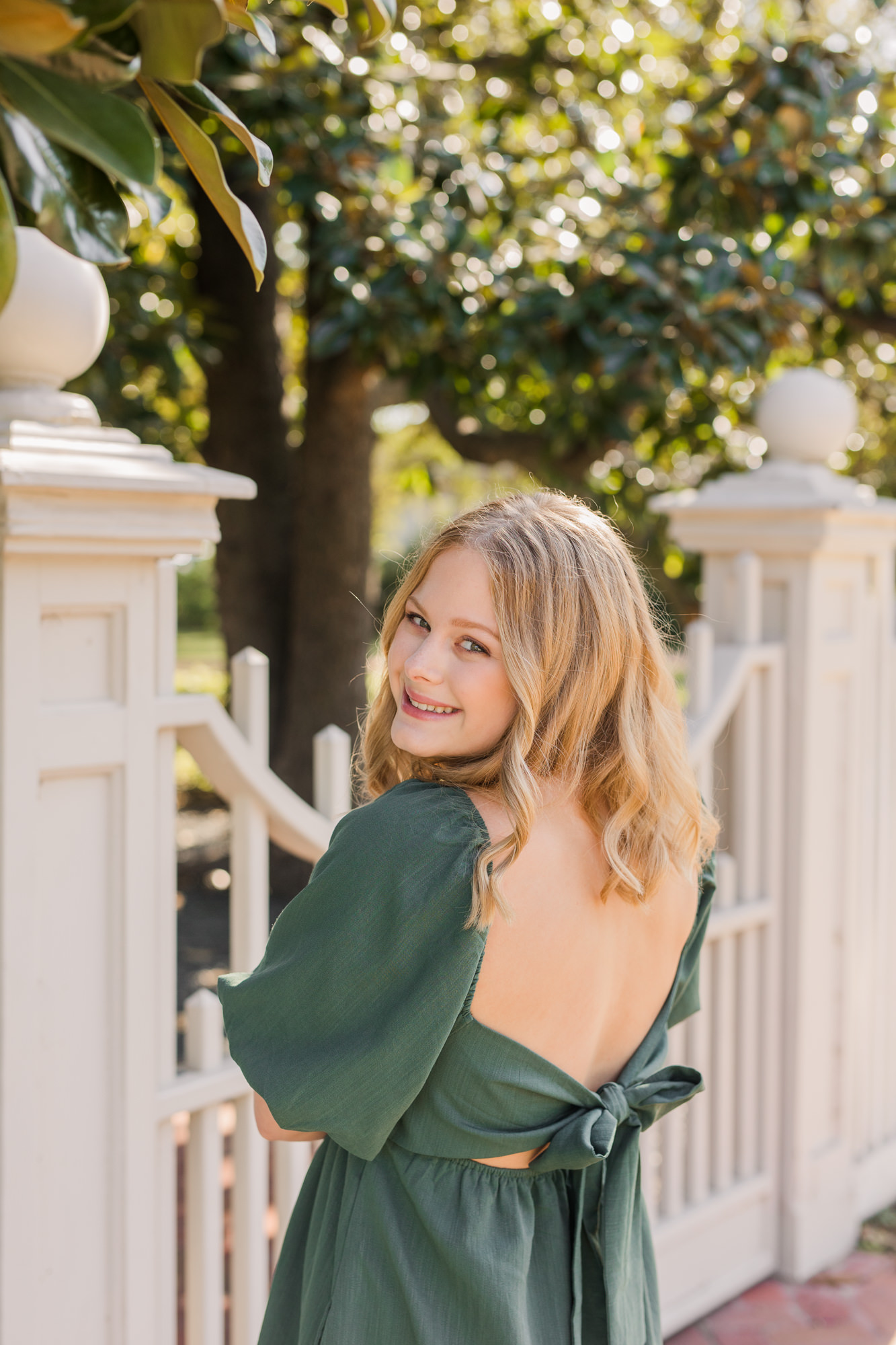 Downtown Round Rock Senior Photos, Woodbine Mansion venue