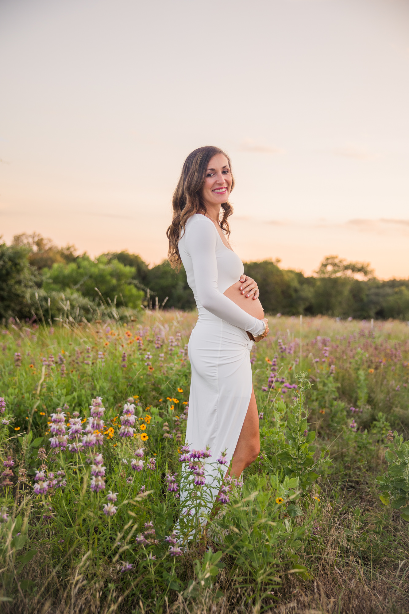 Wildflower Sunset Maternity Photos 