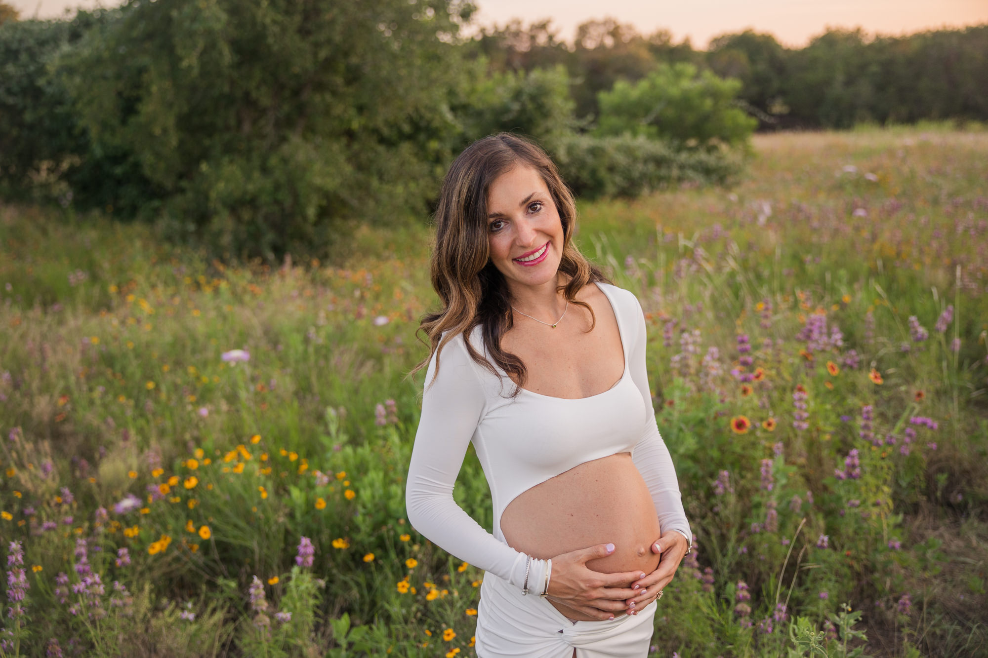 Wildflower Sunset Maternity Photos 
