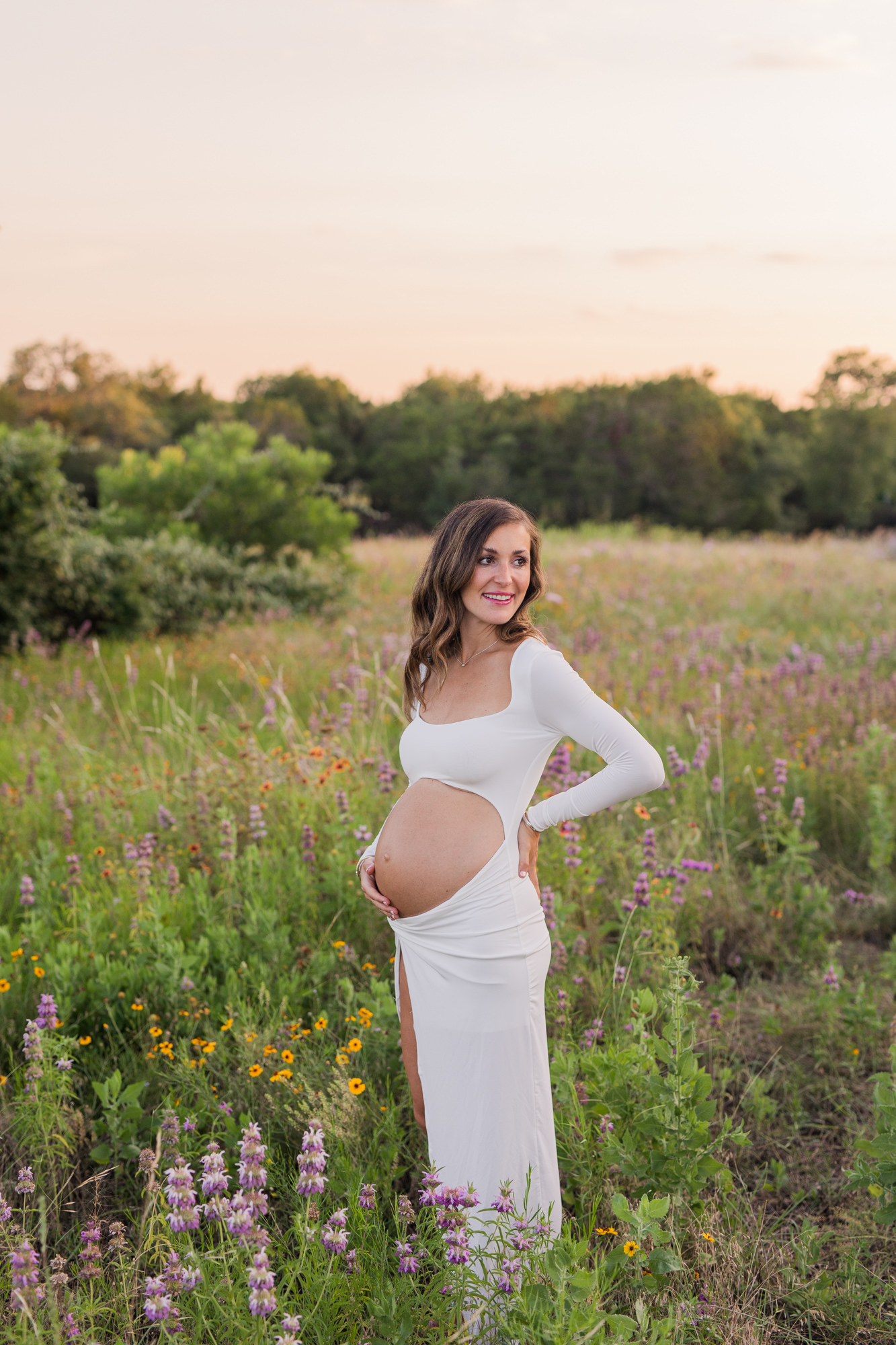 Wildflower Sunset Maternity Photos 