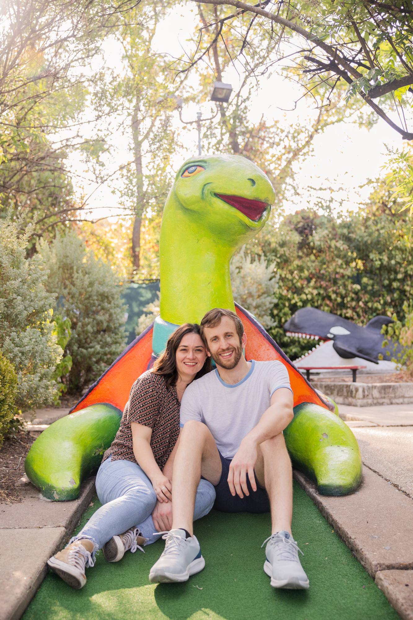 Peter Pan Mini-Golf Downtown Austin Engagement Photos