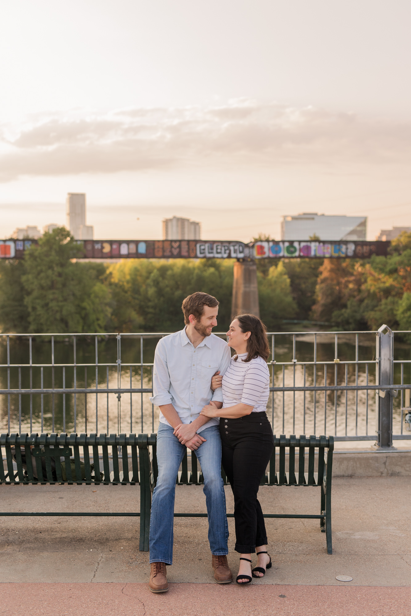 Pfluger Pedestrian Bridge Downtown Austin Engagement Photos