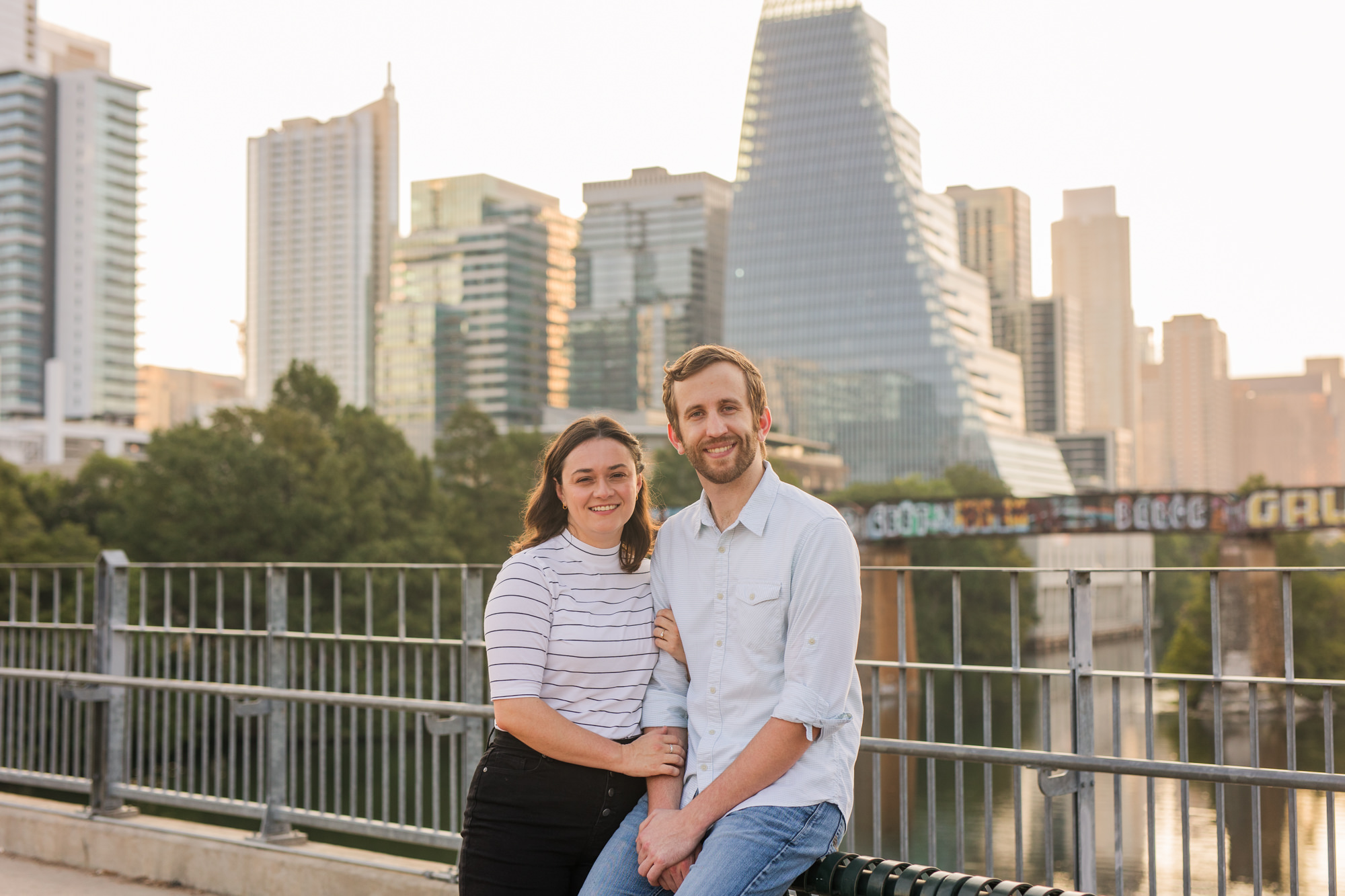 Pfluger Pedestrian Bridge Downtown Austin Engagement Photos