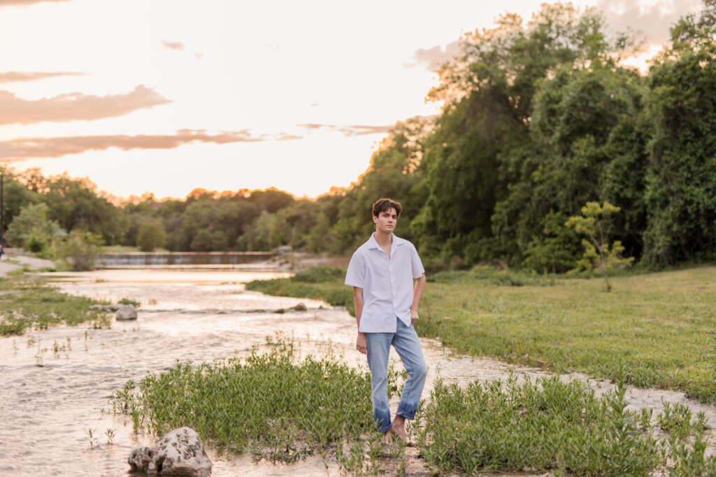 Editorial Senior Photos in Blue Hole Park Georgetown
