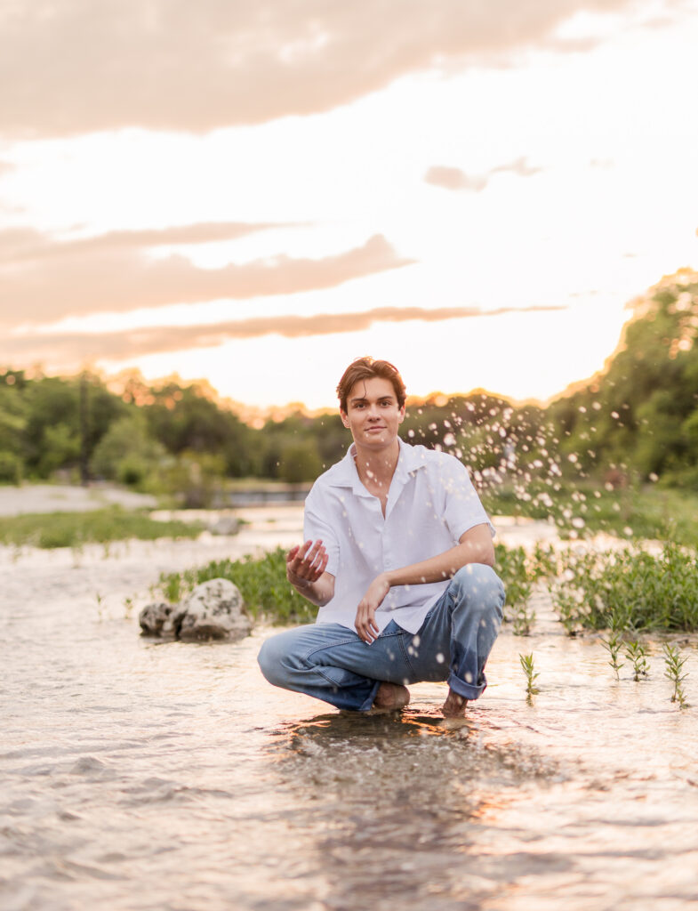 Editorial Senior Photos in Blue Hole Park Georgetown