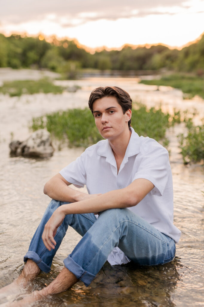 Editorial Senior Photos in Blue Hole Park Georgetown