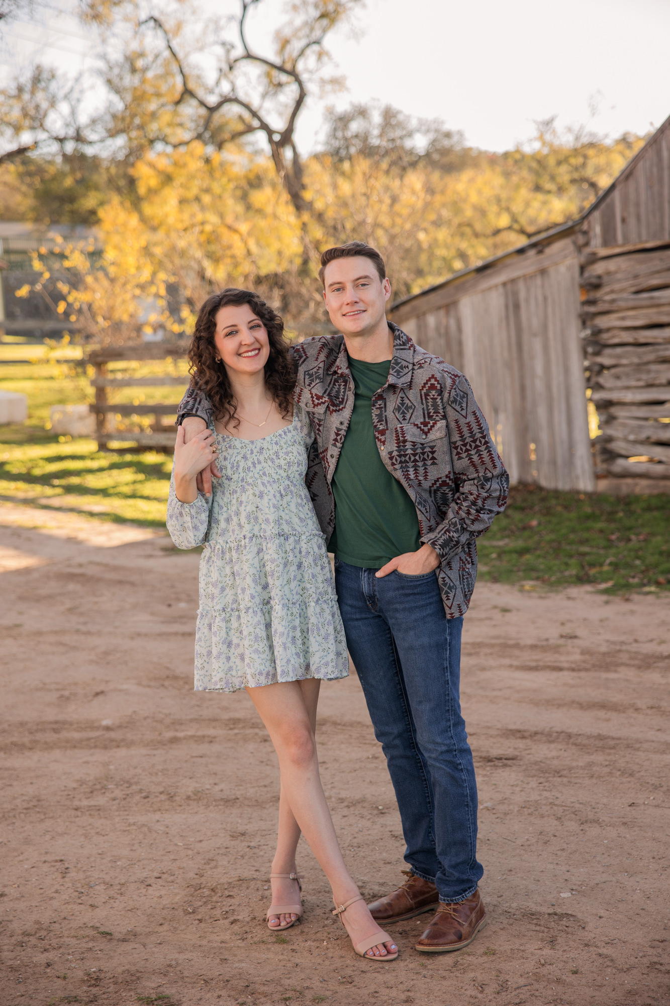 Fall Engagement Photos in West Austin Park + Downtown Rooftop