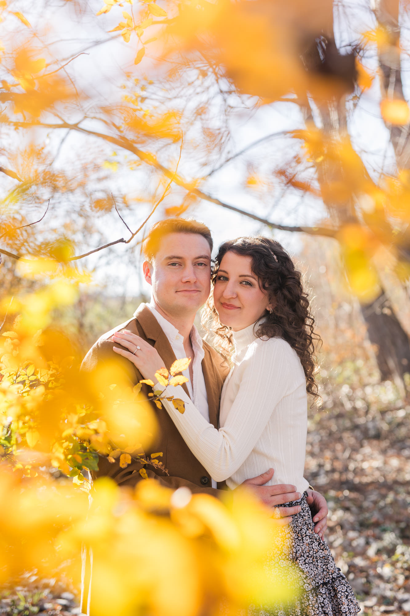 Fall Engagement Photos in West Austin Park + Downtown Rooftop