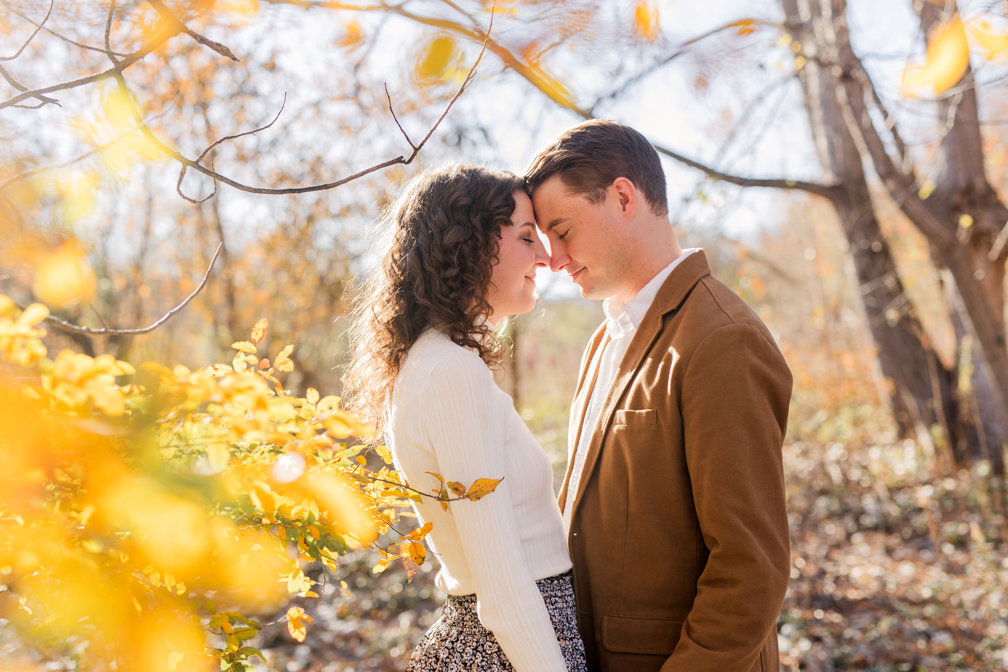Fall Engagement Photos in West Austin Park + Downtown Rooftop