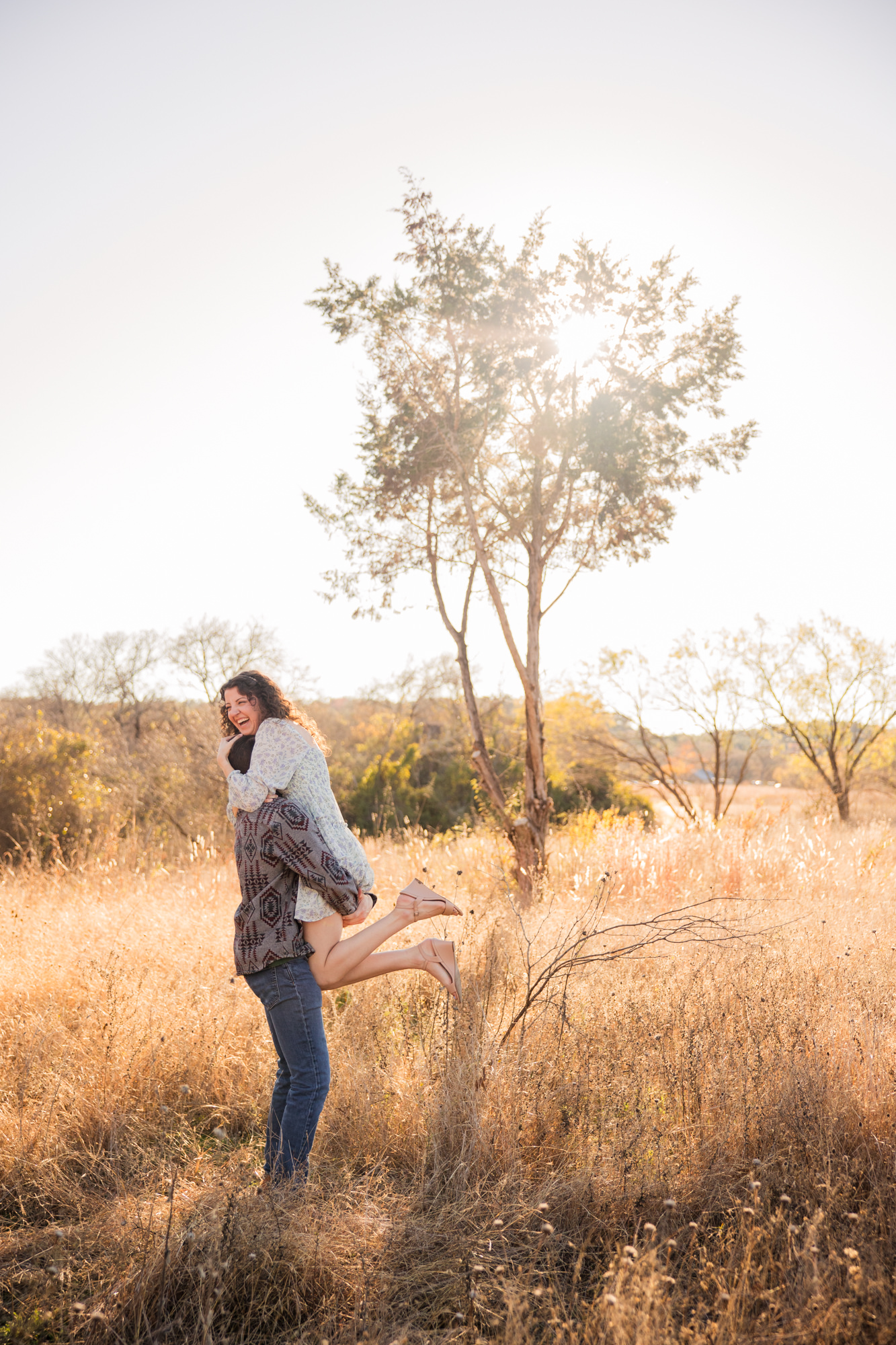 Fall Engagement Photos in West Austin Park + Downtown Rooftop