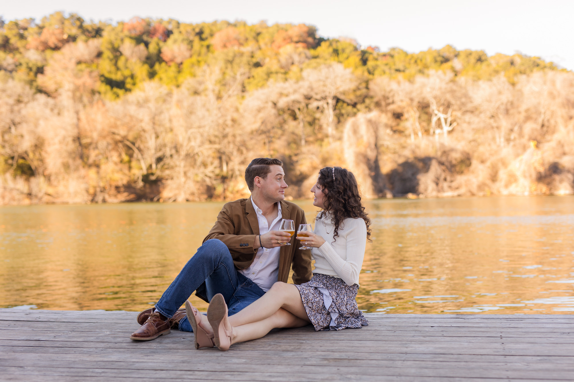 Fall Engagement Photos in West Austin Park + Downtown Rooftop