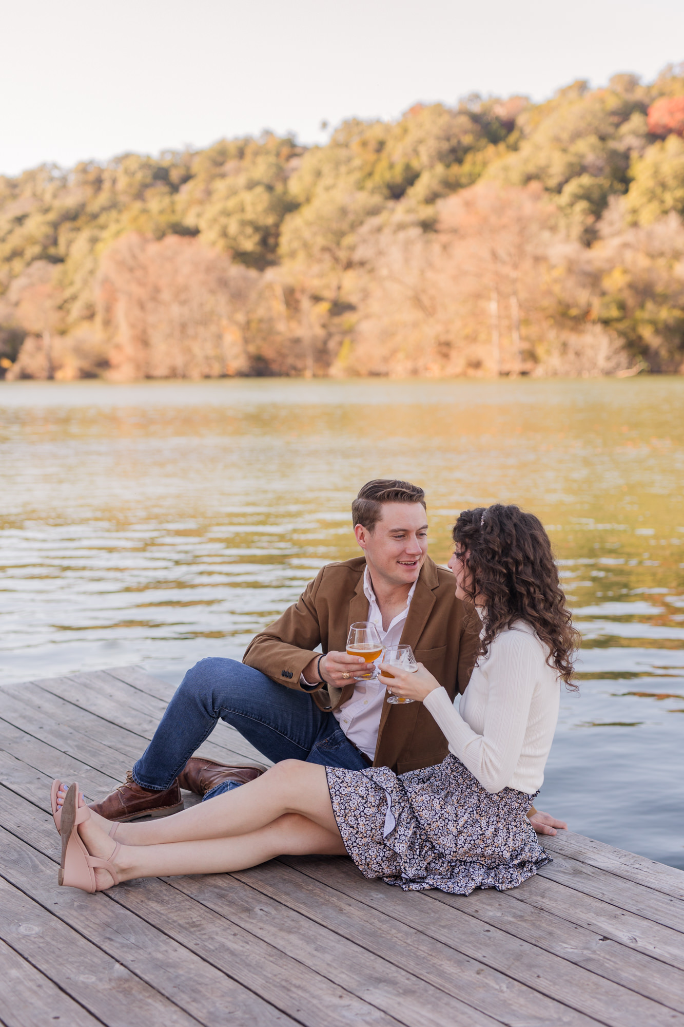 Fall Engagement Photos in West Austin Park + Downtown Rooftop