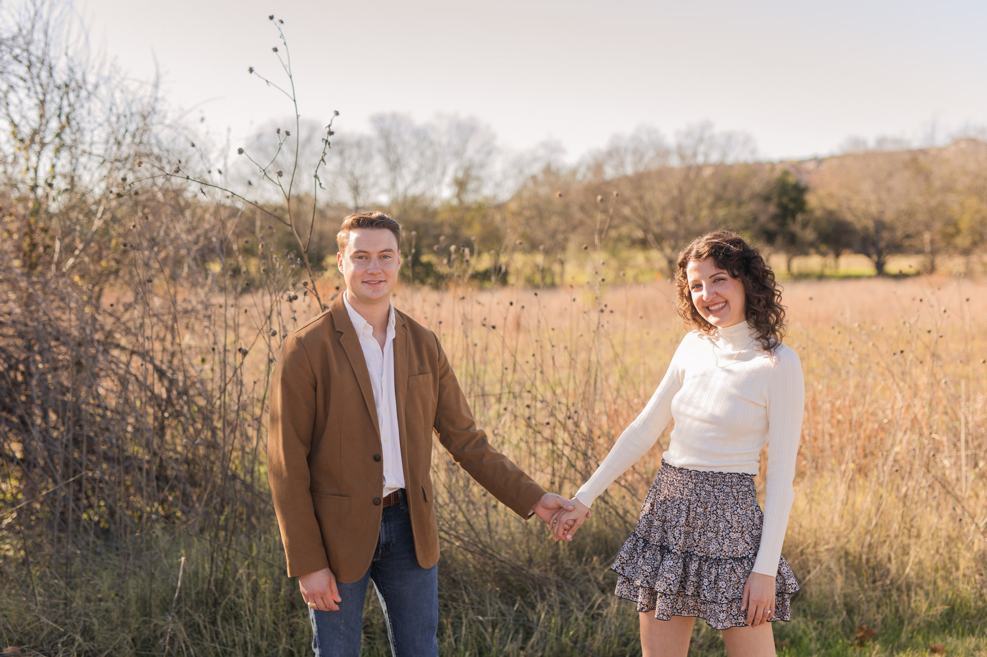 Fall Engagement Photos in West Austin Park + Downtown Rooftop